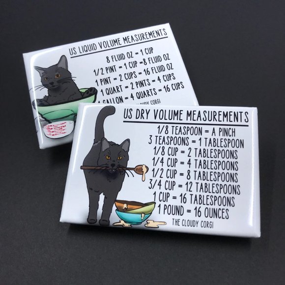 Black Cat Kitchen Baking Cooking Measuring Magnets - Picture 2 of 5